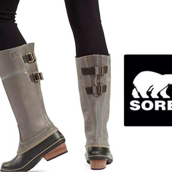 Rare 🔥 SOREL Slimpack Riding Tall waterproof Boots Black NEW IN BOX US 10.5 - Picture 3 of 17